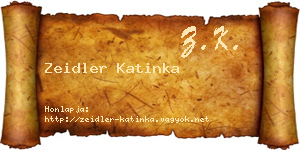 Zeidler Katinka névjegykártya
